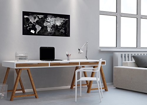 Sigel Contemporary Magnetic Glass Board, World Map, 36" X 18" (Sgboard36-Wm) (Gl270) #TOP1