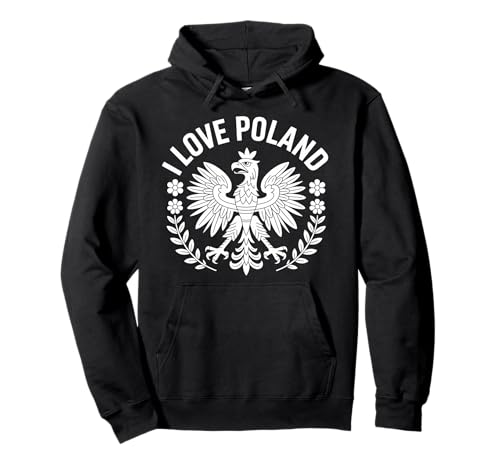 I Love Poland Polish Pride Eagle Art Felpa con Cappuccio