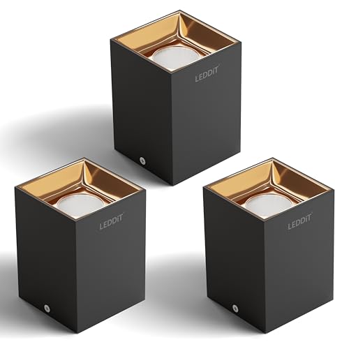 Image of 10W Warm White Square Surface Cylindrical Shape Indoor Ceiling Mounted Spot Light COB Down Light with Aluminium Body - Rose Gold Pack of 3 (with 2 Years Warranty)