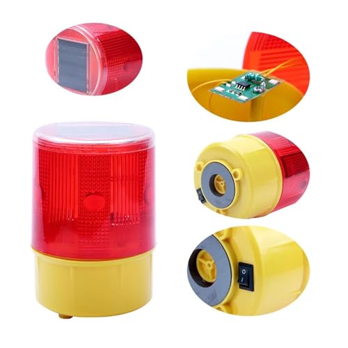 Feu d'avertissement solaire à LED étanche pour balisage extérieur 05 - 3