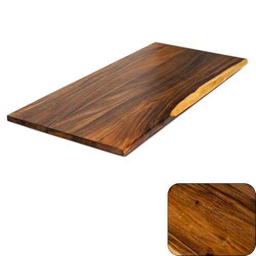 Walnut Solid Wood Table Top – Live Edge Wood Slab for Desktop, Countertop, Laundry, Dining Table, RV Table Top – 27' D x 60' W, Fully Finished and Scratch Resistant