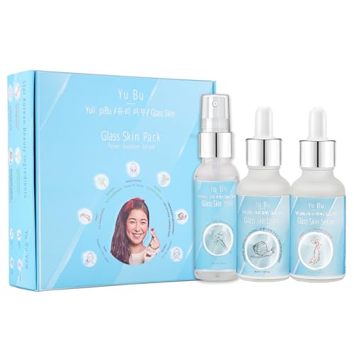 Yu Bu Glass Skin Pack | Korean Skin Care Products 50ml Toner 30ml Essence 30ml Serum | 3 Step Glass Skin Kit | Cica, Korean Ginseng, Niacinamide 4%, Salicylic Acid1% Yu Bu Glass Skin Pack | Korean Skin Care Products 50ml Toner 30ml Essence 30ml Serum | 3 Step Glass Skin Kit | Cica, Korean Ginseng, Niacinamide 4%, Salicylic Acid1%