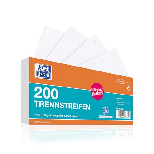 Oxford Trennstreifen aus Karton gelocht 190 g/m weiss 200 Stück