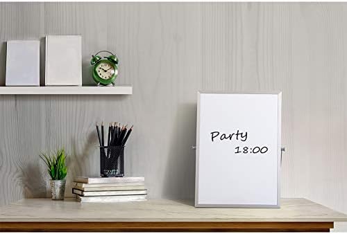 DOEWORKS Small A4 Magnetic Whiteboard Desktop Whiteboard, Double Sided Portable Drywipe Whiteboard Easel Reminder Board for Home, School, Office, 25 * 35cm