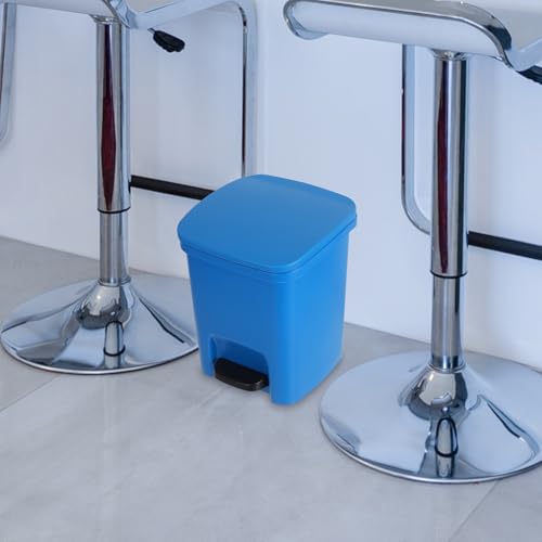 Caneca de basura con pedal y tapa 10 l azul miniatura 7