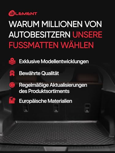 Element Kofferraummatte Kofferraumwanne passend für Cupra Formentor (I Rest) | 2024 - | untere Ladebodenstellung | 100% passgenaue Antirutschmatte Auto, Gummimatte Auto, Kofferraum Schutzmatte