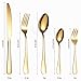 Zestawy sztućców Pełna zastawa stołowa Zestaw obiadowy sztućców ze stali nierdzewnej Kompletny zestaw złotych sztućców Widelec Łyżki Noże Zestaw złotej zastawy stołowej Dropshiping Stal nierdzewna