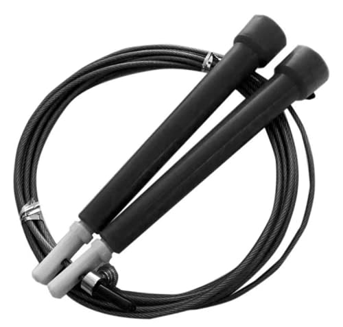 Corda De Pular Crossfit Speed Rope Rolamento 3m Cabo De Aço (Preto)