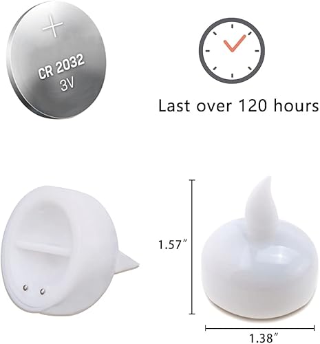 Miniatura 2 de Novelty Place 12 velas flotantes impermeables sin llama, velas flotantes LED, velas de té parpadeantes blancas frías, velas decorativas a