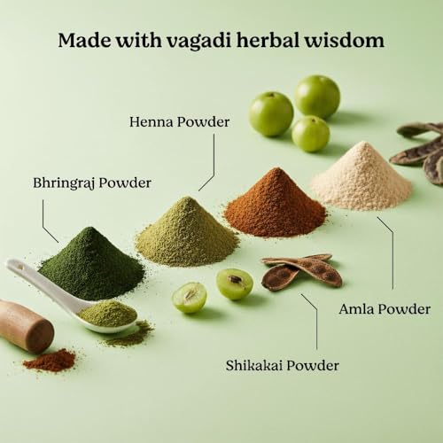 Image of VAGAD'S Herbal Burgundy Mehndi for Hair, 100g | Henna with Amla, Shikakai, Aritha & Hibiscus | Vibrant Burgundy Tone with Grey Blending & Added Shine | Suitable for All Hair Types & Routine Use