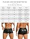 comeondear Leder Unterhosen Männer Sexy Erotisch Boxershorts Herren Wetlook Latex Unterwäsche für Mann Große Größen Sissy Dessous Reizwäsche Gay Slips Briefs Hipster Clubwear(Schwarz,XXL)