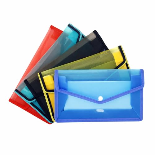 Image of Kosh Plastic Flexi Button Bag | Cheque Book Holder | Document Holder | Passbook Holder Cheque Pouch (Pack of 5)