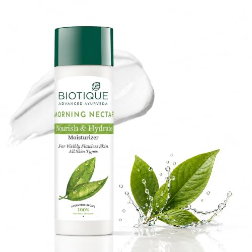 Biotique Morning Nectar Flawless Skin Moisturizer l Prevents Dark spots, Blackheads and Blemishes l Visibly Flawless Skin l Nourishes and Hydrates Ski