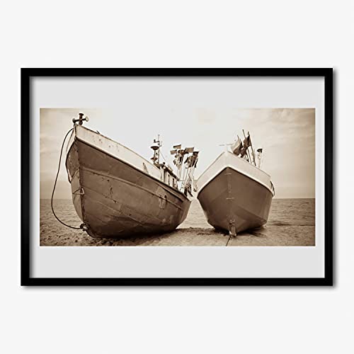 Murale affiche avec cadre image paysage marin Tulup de format rectangulaire pour cuisine