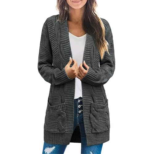 Cardigan Sweaters for Women Cable Knit Chunky Cardigan Sweaters Fall Long Sleeve Oversized Cardigans with Pockets4