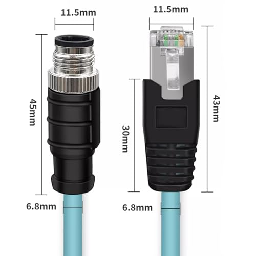 Cable Ethernet Cat6 M12 8 Pin a RJ45 1 m miniatura 3