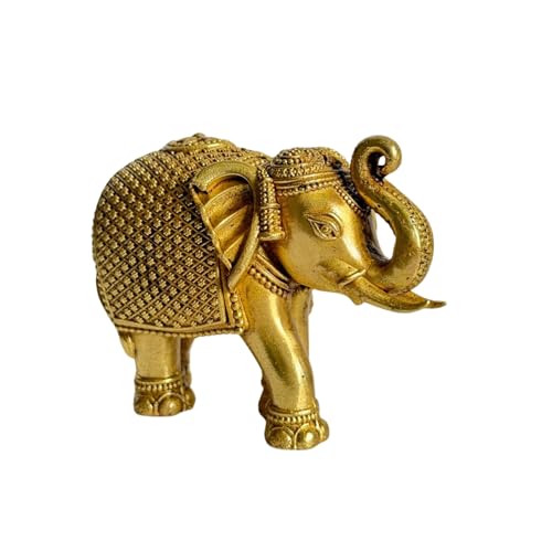 Image of eCraftIndia Brass Elephant Statue Decorative Showpiece for Home Decor Office Table | Gift for Diwali Housewarming Birthday