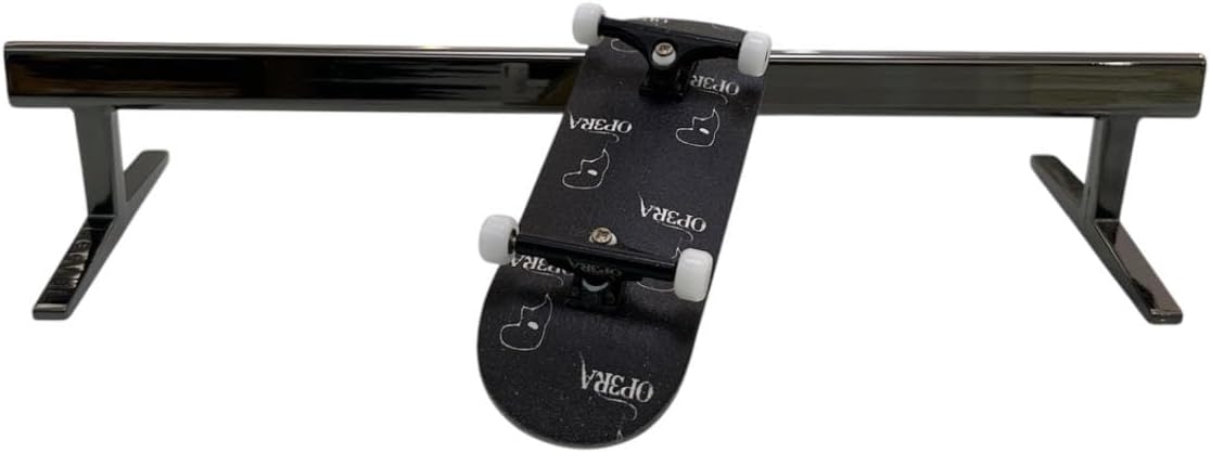 LEEFAI Pro Fingerboard Rail, Metal mini Finger Skateboard Rail for Your ramps and Park, 8.1 x 2.7 x 1.5 inches -the Best Obstacles for fingerboarding,Color (Black)