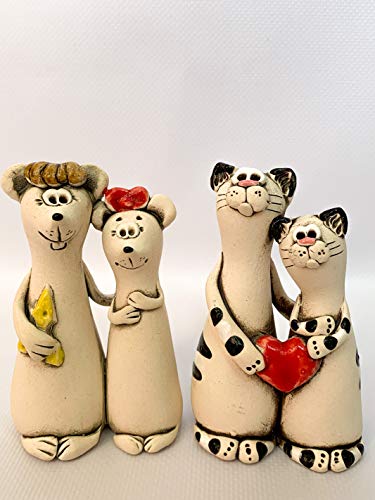 Keramik-Katzen-Maus-Regaldekor, Maus und Katze, lustige Figuren, Porzellan-Statue, Dekoration für Zuhause, Mini-Tiere, niedliches Heim-Dekor Cover