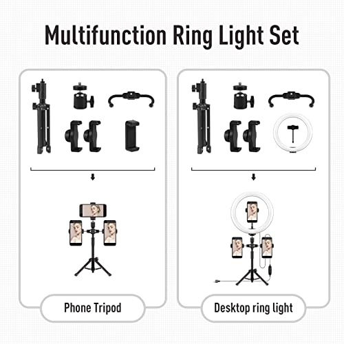 Paulida 10 Zoll LED Ringlicht mit Stativ Handy, Ringleuchte mit 3 Handyhalter & Fernbedienung, 3 Farbe und 10… – Bild 7
