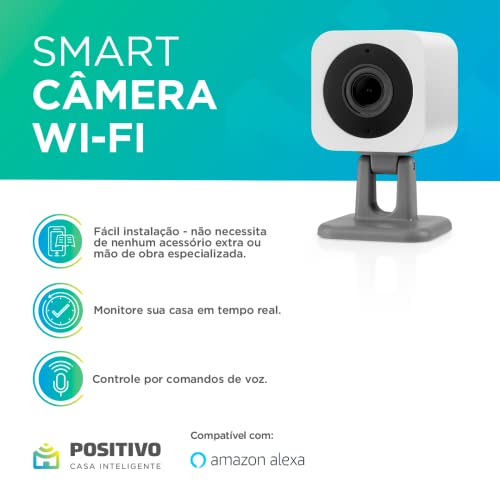 Smart Câmera Wi-Fi Positivo Casa Inteligente, 1080p Full HD, 15 FPS, áudio bidirecional, detecção de