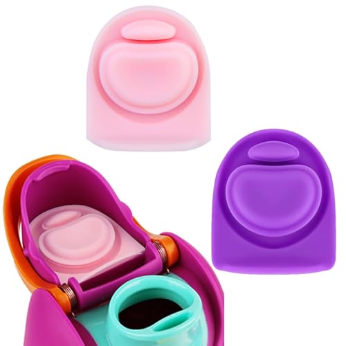 GIcGIeo 2pcs Replacement Stopper Compatible with Owala FreeSip 32oz,Water Bottle Top Lid for Owala 16/19/24/32/42oz Seal Bottle Gasket Cap Mouth Plug Parts Silicone Stopper Accessories(Pink+Puple)