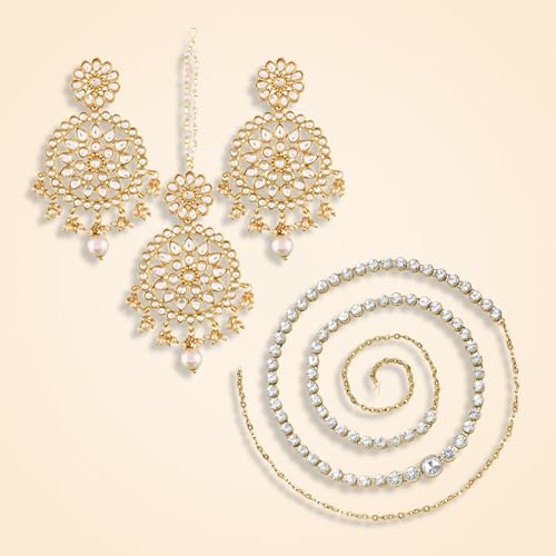 Image of Peora Traditional Ethnic Kundan Jewellery Set Gift for Women