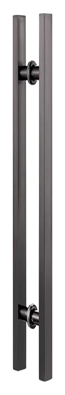 CWCQGH Push Pull Door Handle, Sliding Barn Door Handle, Entry Push Pull Bar Door Handle, H Shape Double Side Door Handle,Dark Grey-50cm