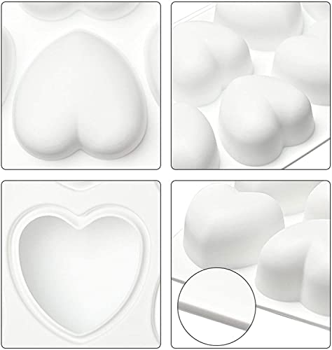 Image of FirstTry Mousse Cake Mold I 3D Fondant Silicone Baking Candy Mould I for Handmade DIY Soap Cakes French Dessert, Pastry, Chocolate, Cupcake, Ice Cream, Decoration Tools - 8 Cavity (Heart)