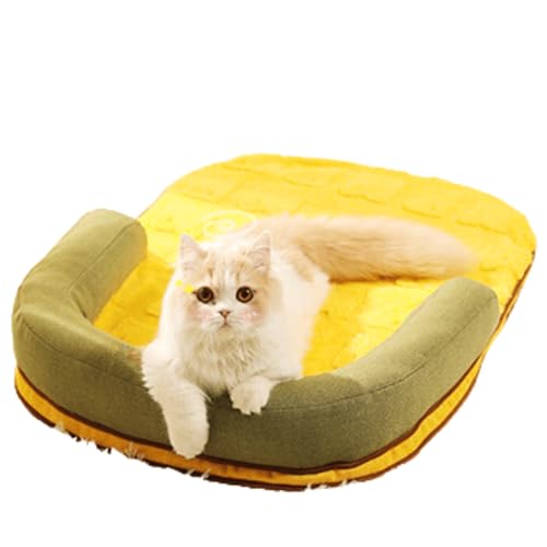 小型犬用ペットベッドソファ 猫用スリーピングクッション 子犬用 猫用ベッドネスト オールシーズン対応 犬小屋 ベッド マット ペットアクセサリー (丸型フォッサ、XXXL)