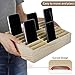 Ozzptuu 24-Grid Wooden Cell Phone Holder Desktop Organizer Storage Box for Classroom Office (24-Grid)