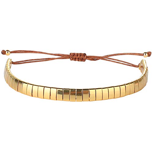 Image of KELITCH Colorful Tila Beaded Bracelets Women Strand Friendship Bracelet Handmade New Link Cuff Bracelets