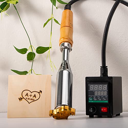 Stamtech Electric Branding Iron For Wood - Durable Custom Metal Branding Iron Leather Stamps Wedding Stamps Personalized Branding Iron For Meat Wood Paper Plastic (1", 300W-Adjustable Tempereture) #TOP7