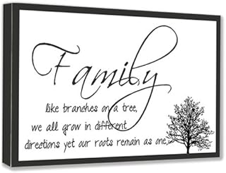 FRAMED CANVAS PRINT Family like branches on a tree, we all grow in diffe...
