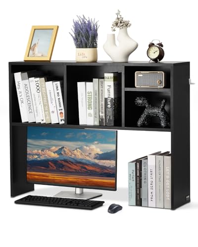 VEVOR Étagère à Poser sur Bureau à 1 Niveau, Bibliothèque de Bureau 94 x 24 x 73 cm, Organisateur de Bureau en Bois avec Pieds Antidérapants, Support de...