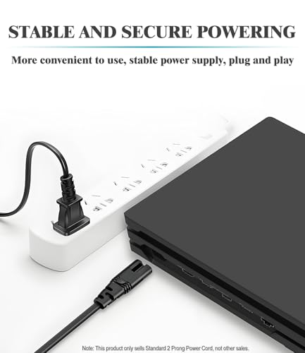 Image of AC Power Cord for Xbox One X /S, Xbox Series S /X, PS5 /PS4 /PS3 Slim Power Cable Replacement 3 Feet
