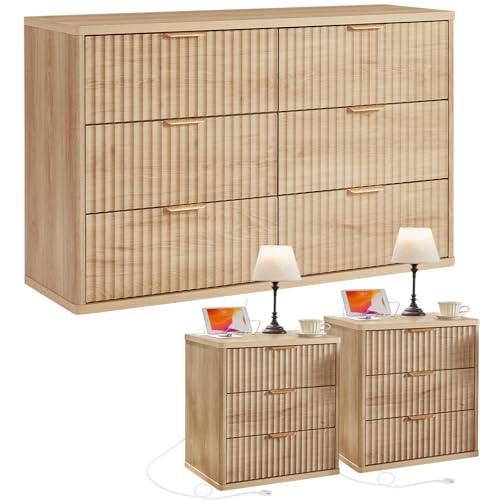 LEYAOYAO 3-Piece Wood Bedroom Furniture Set