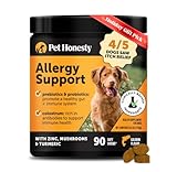 Pet Honesty Dog Allergy & Itch Relief - Advanced Itch Supplement with Probiotics for Dogs - Immune Support & Skin Relief for Seasonal Allergies - Natural Itchy Skin & Paw Relief - (Salmon, 90 Ct)