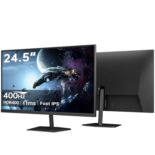 KTC Gaming Monitor 400Hz 360Hz 240Hz | 24.5 Inches | Fast IPS 1ms | FHD 1080P | HDR 400 128% sRGB | HDMI x2, DP x2 | Tilt Adjustment 360Hz Monitor VESA H25X7