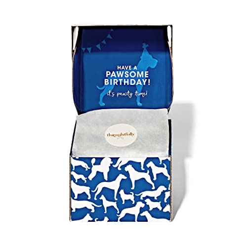 Image of Thoughtfully Pets, Blue Dog Happy Birthday Mini Cookie Cake, Blue, Peanut Butter Flavored, Hand Decorated Hollow Biscuit Cake for All Dog Breeds