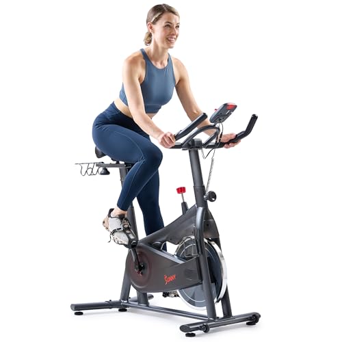 Sunny Health & Fitness Vega Smart Indoor Cycling Bike Magnetic Resistance Exercise Bike with SunnyFit App Quiet Belt Drive & Family-Friendly Home Cardio Design