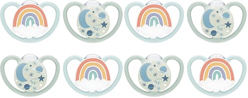Image of NUK Space™ Glow-in-The-Dark Orthodontic Pacifiers, Size 1, Neutral (Pack of 2)