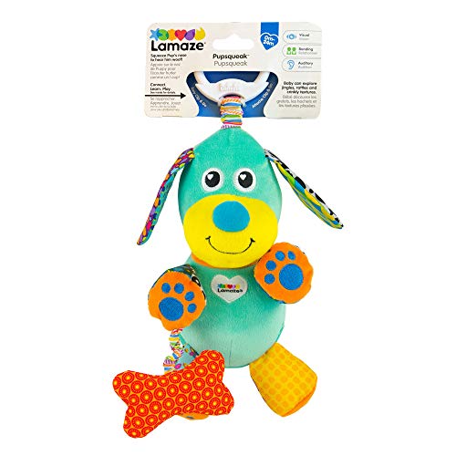 Lamaze Baby Spielzeug 'Lustiger Soundhund' Clip & Go, das hochwertige Kleinkindspielzeug. Der quietschbunte Greifling fördert die Motorik und ist das perfekte Kinderwagenspielzeug und Kuscheltier, Mehrfarbig, LC27023