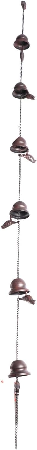 Rain Chain, Rain Chains Decorative, Rain Chain Gutter Downspout Catcher, Metal Rainwater Catcher Chain, Mobile Birds Cup Rain Chain, Decorative Garden Rain Cups for Garden Decor