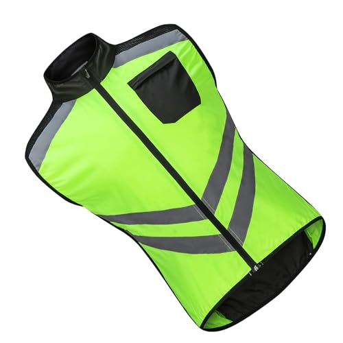 JINGRU Chaleco de Ciclismo para Hombre, Reflectante y Transpirable