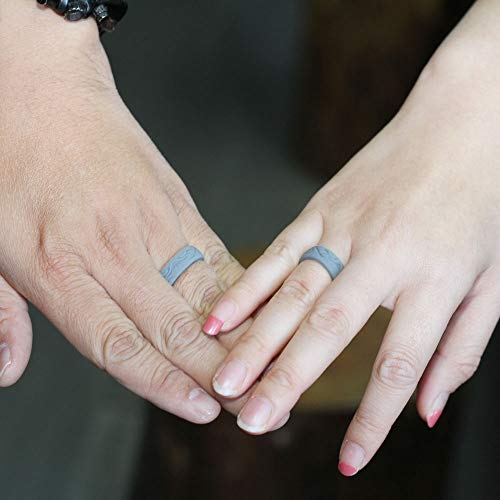 Alliance en silicone anti-irritation bague grise Tuhaoge taille 10 - 4