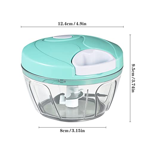 Image of Manual Food Chopper Vegetable Cutter, Cambom Chopper Hand String Vegetable Chopper Onions Cutter for Vegetable Fruits Nuts Durable BPA Free Food Safe Material (2 Cup-SolfBlue)