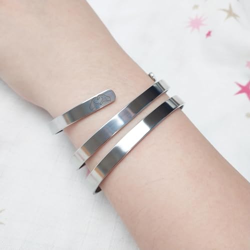 Inspirational Quote Bracelet for Kids Girls Teens - Stainless Steel Cuff with 'Just Be Yourself' Engraving - Music lover Gift,Teen Girl Gifts Trendy Stuff3