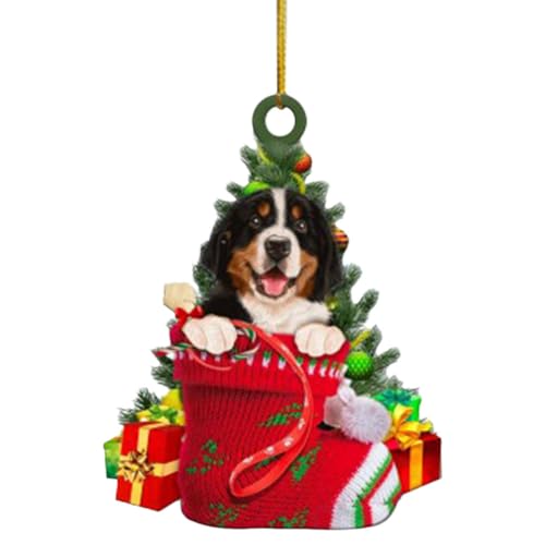 Fiorky Funny Cat/Pies Ozdoby świąteczne Akrylowe ozdoby na wierzch drzewa Xmas Holiday forty Decor Wiszące choinki Wisiorki ze zwierzętami (G)
