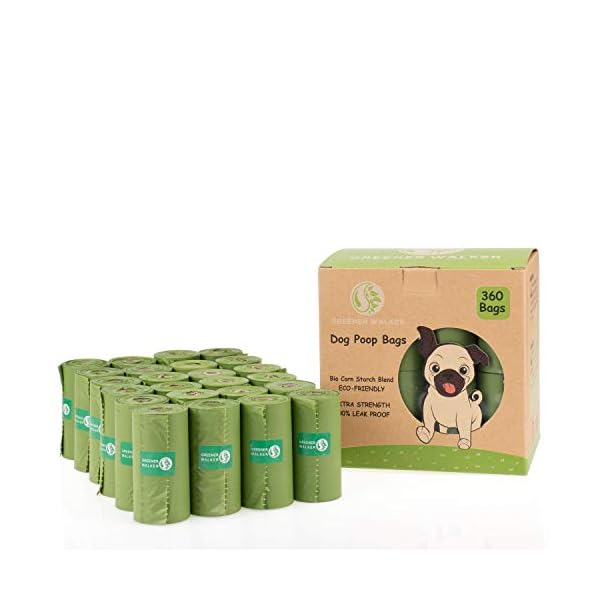 GREENER WALKER Poop Bags for Dog Waste-360 Bags,Extra Thick Strong 100% Leak Proof Dog waste Bags (Green) GREENER WALKER Poop Bags for Dog Waste-360 Bags,Extra Thick Strong 100% Leak Proof Dog waste Bags (Green)